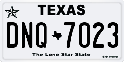 TX license plate DNQ7023