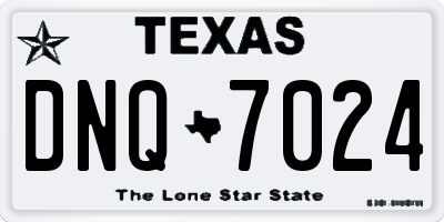 TX license plate DNQ7024