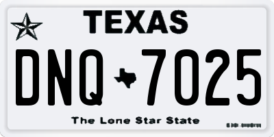 TX license plate DNQ7025