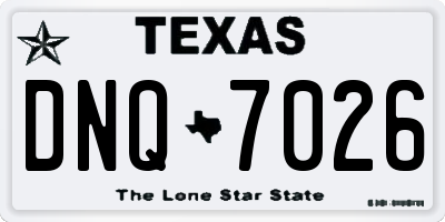 TX license plate DNQ7026