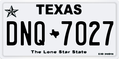 TX license plate DNQ7027