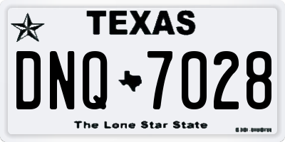 TX license plate DNQ7028