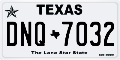 TX license plate DNQ7032