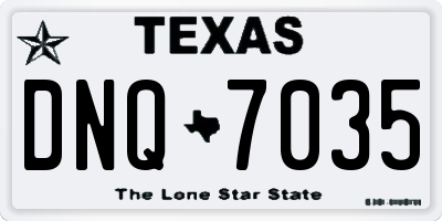TX license plate DNQ7035