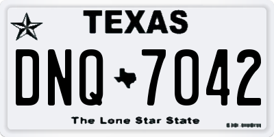 TX license plate DNQ7042