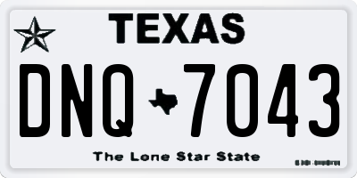 TX license plate DNQ7043