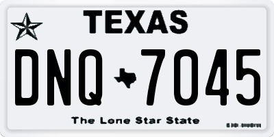 TX license plate DNQ7045