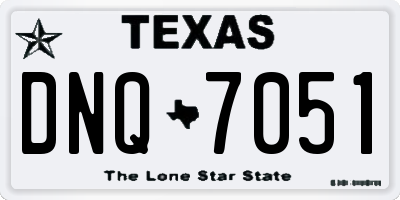 TX license plate DNQ7051