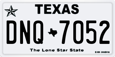 TX license plate DNQ7052