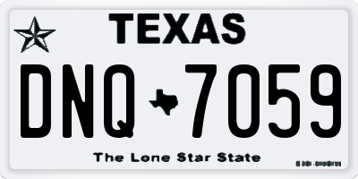 TX license plate DNQ7059