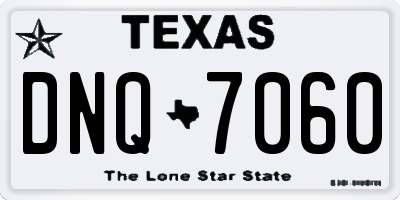 TX license plate DNQ7060