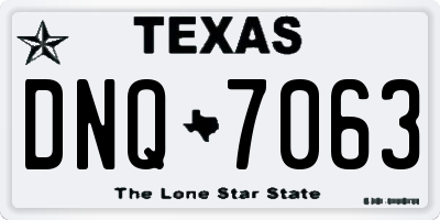 TX license plate DNQ7063