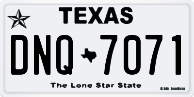 TX license plate DNQ7071