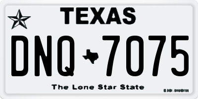 TX license plate DNQ7075