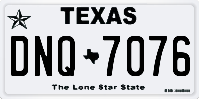 TX license plate DNQ7076