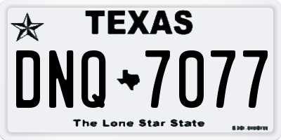 TX license plate DNQ7077