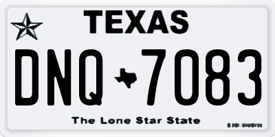 TX license plate DNQ7083