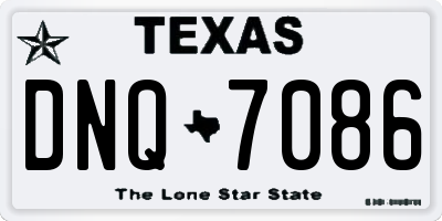 TX license plate DNQ7086