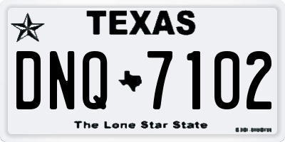 TX license plate DNQ7102