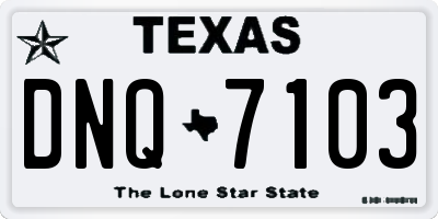 TX license plate DNQ7103