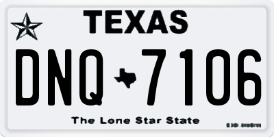 TX license plate DNQ7106