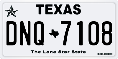 TX license plate DNQ7108
