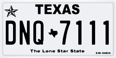 TX license plate DNQ7111