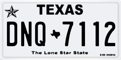 TX license plate DNQ7112