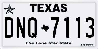 TX license plate DNQ7113