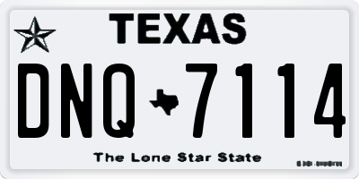 TX license plate DNQ7114