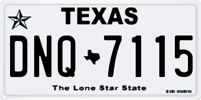 TX license plate DNQ7115