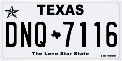TX license plate DNQ7116