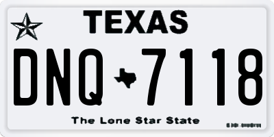 TX license plate DNQ7118