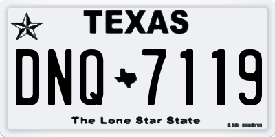 TX license plate DNQ7119