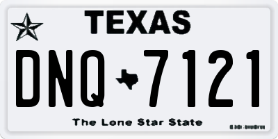 TX license plate DNQ7121