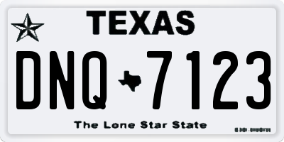 TX license plate DNQ7123