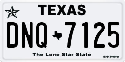 TX license plate DNQ7125