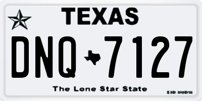 TX license plate DNQ7127