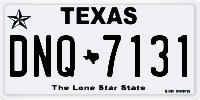 TX license plate DNQ7131