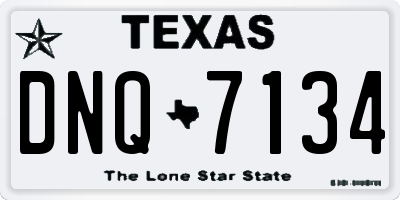 TX license plate DNQ7134