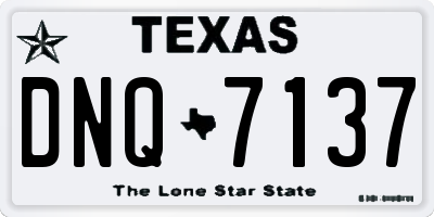 TX license plate DNQ7137