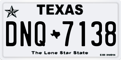 TX license plate DNQ7138