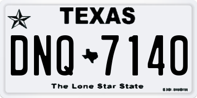 TX license plate DNQ7140