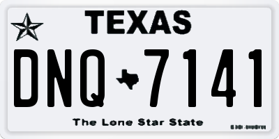 TX license plate DNQ7141