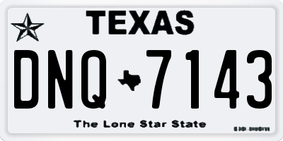 TX license plate DNQ7143