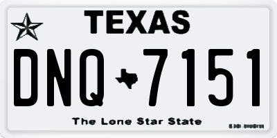 TX license plate DNQ7151