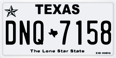 TX license plate DNQ7158