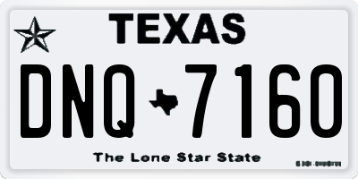 TX license plate DNQ7160