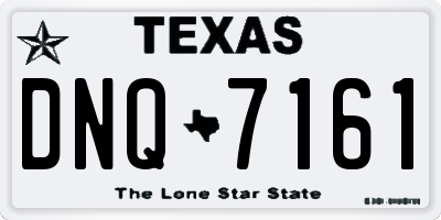 TX license plate DNQ7161