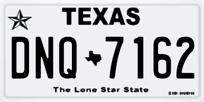 TX license plate DNQ7162